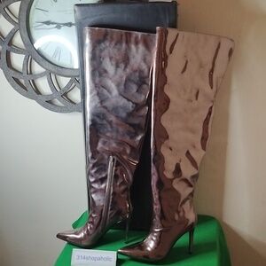 Metallic Over-The-Knee Boots